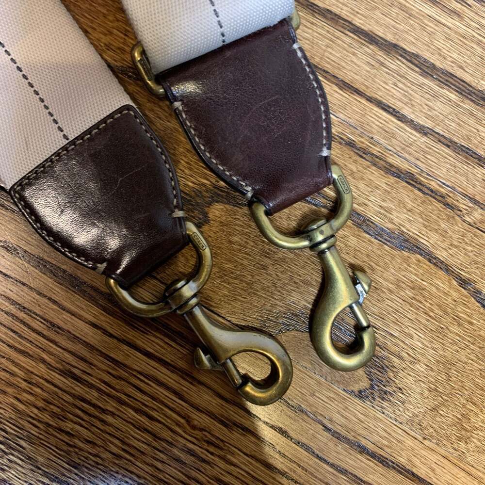 Vintage Coach Canvas and Leather Adjustable Replacement Shoulder Strap - Picture 2 of 4